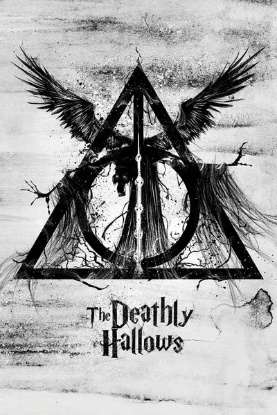 Canvas Print Painting 3 Panel Harry Potter Deathly Hallows Logo Wall Art Canvas